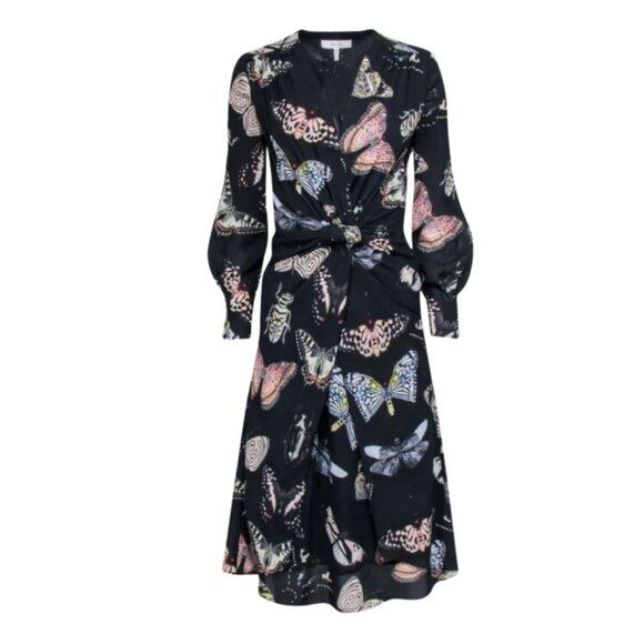 Reiss Dresses & Skirts - Reiss Butterfly Long Sleeve Midi Front Dress - Size 0